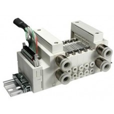 SMC solenoid valve 4 & 5 Port VQ VV5Q12-P, 1000 Series, Base Mounted Manifold, Non Plug-in, Flat Cable Connector